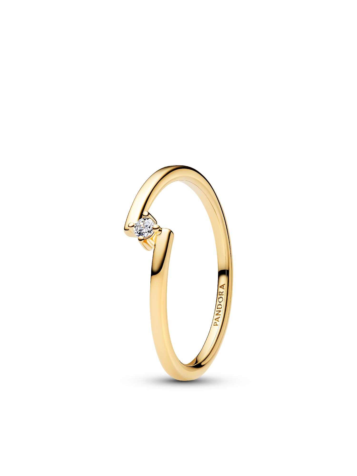 Gold-Plated Split Solitaire Pavé Ring Stack