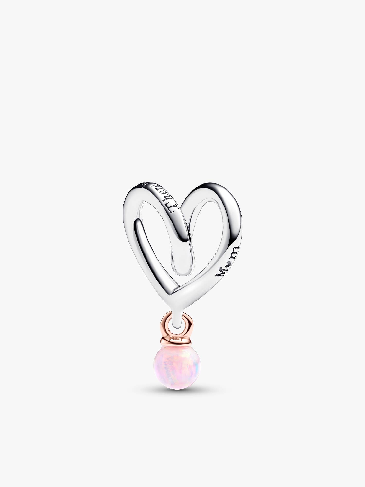 Charm Cœur enveloppé en deux tons