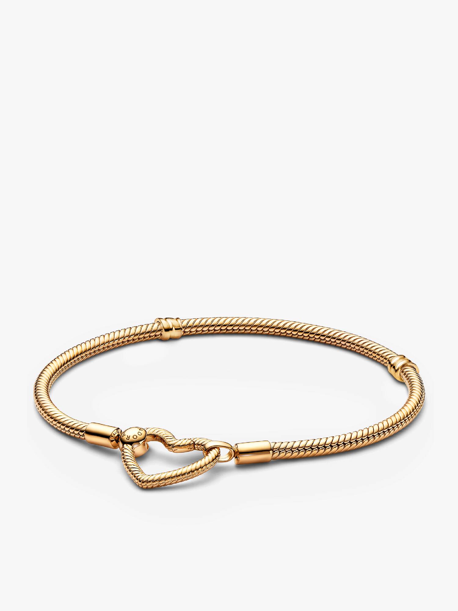  Bracelet à chaîne serpentine et fermoir en forme de cœur Pandora Moments