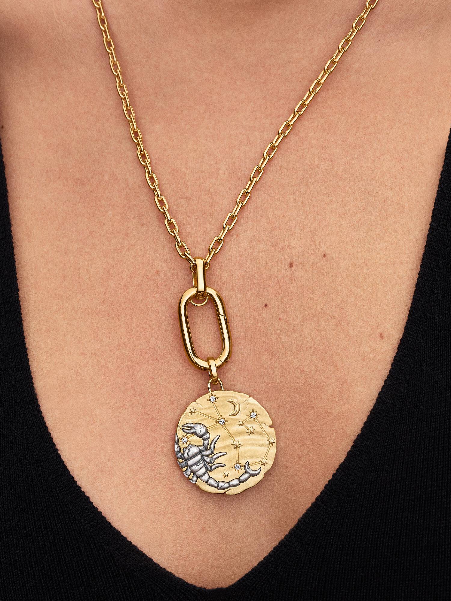 Scorpio Zodiac Oversized Medallion Charm