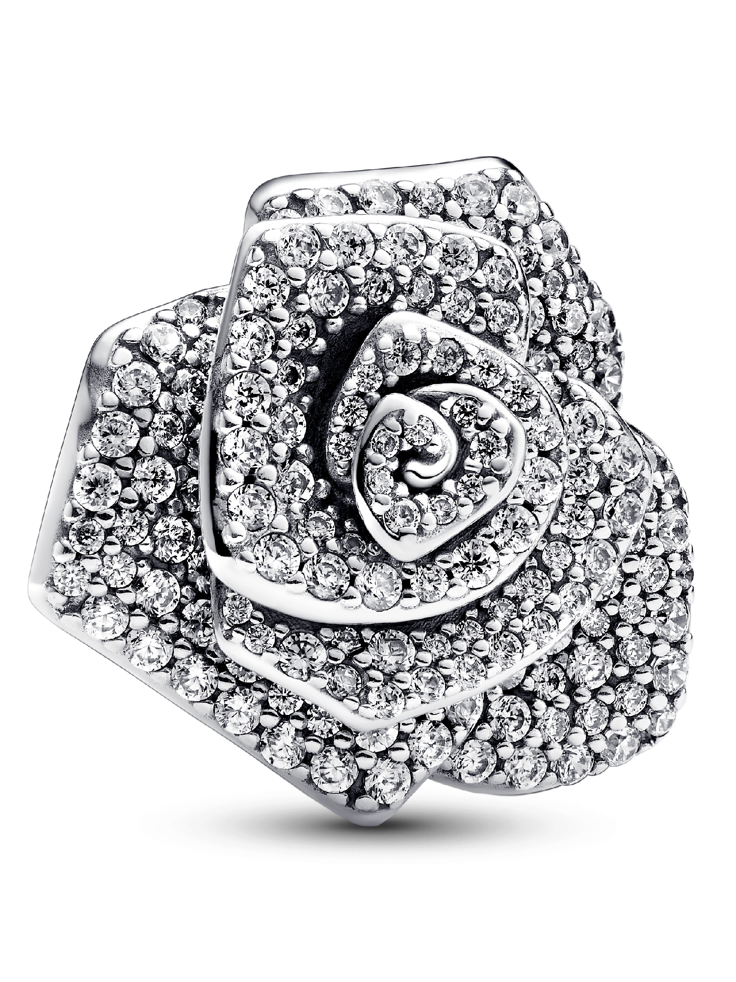 VENTE FINALE - Charm surdimensionné Rose scintillante en fleur