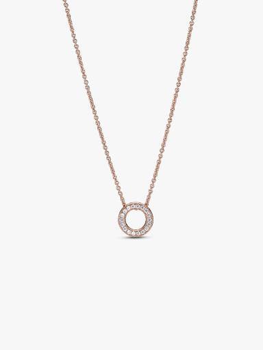 FINAL SALE - Pandora Logo Pavé Circle Collier Necklace