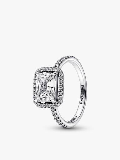 Ensemble de bague Halo scintillante