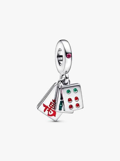 VENTE FINALE - Charm-pendentif triple Mah-jong