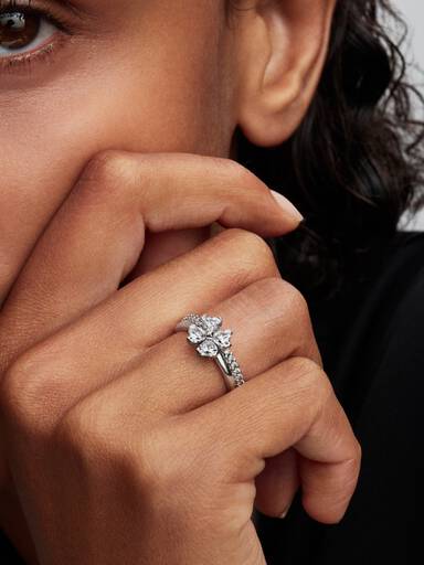 Bague séparable Trèfle porte-bonheur scintillant
