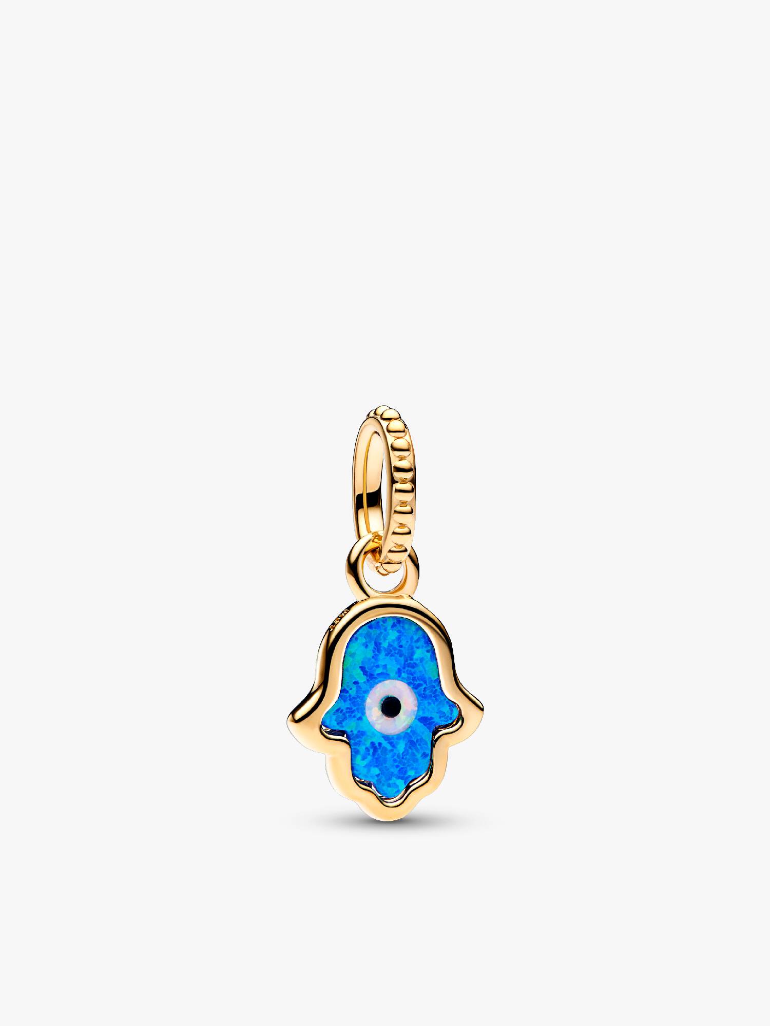 Charm-pendentif Khamsa bleu opalescent