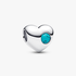 December Engravable Turquoise Blue Stone Heart Charm December Engravable Turquoise Blue Stone Heart Charm