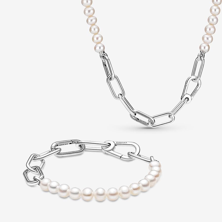 Ensemble bracelet et collier de perles Pandora ME image number 0