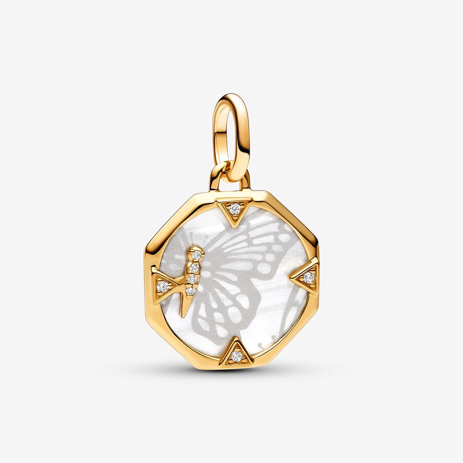 Pandora ME Pearlescent Butterfly Medallion Charm image number 0