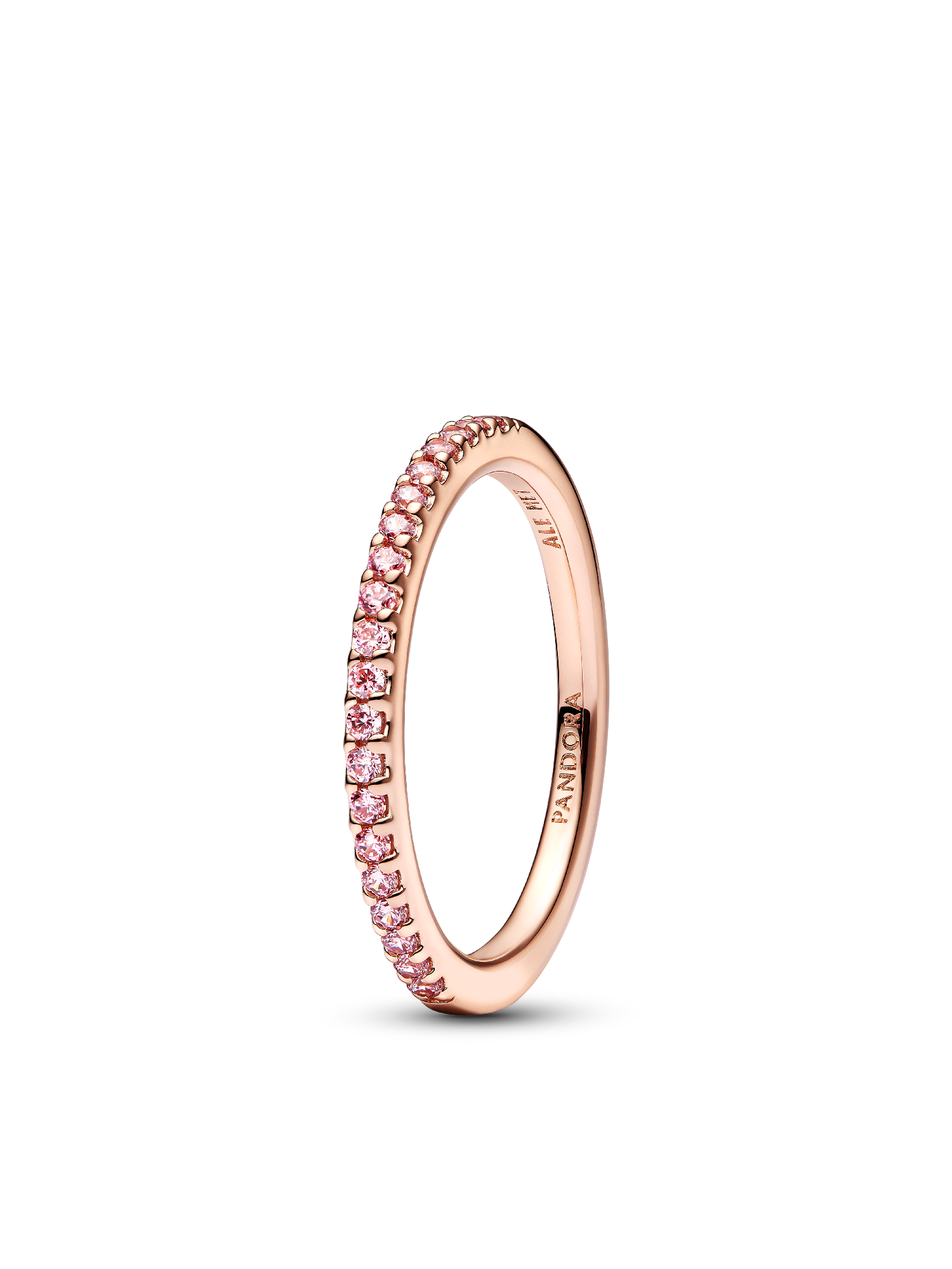 Ensemble de bagues roses à cœur surélevé et scintillant