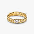 Bague à chaîne cubaine avec cœur Bague à chaîne cubaine avec cœur