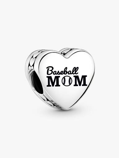 Charm en forme de cœur Maman de baseball