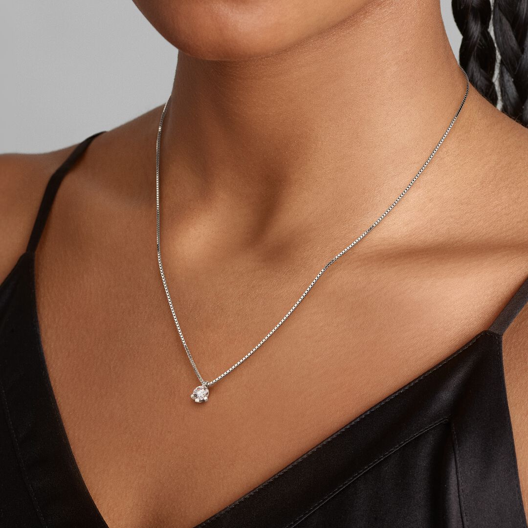 Pandora Nova Lab-grown Diamond Pendant Necklace carat tw 14k White Gold