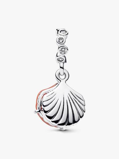 Charm-pendentif double Coquillage corail