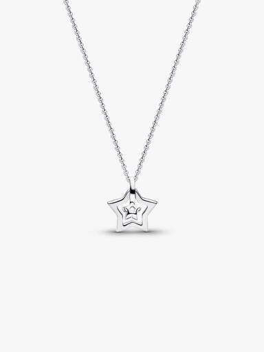 Pandora Talisman Sterling Silver Lab-Grown Diamond Star Pendant Necklace