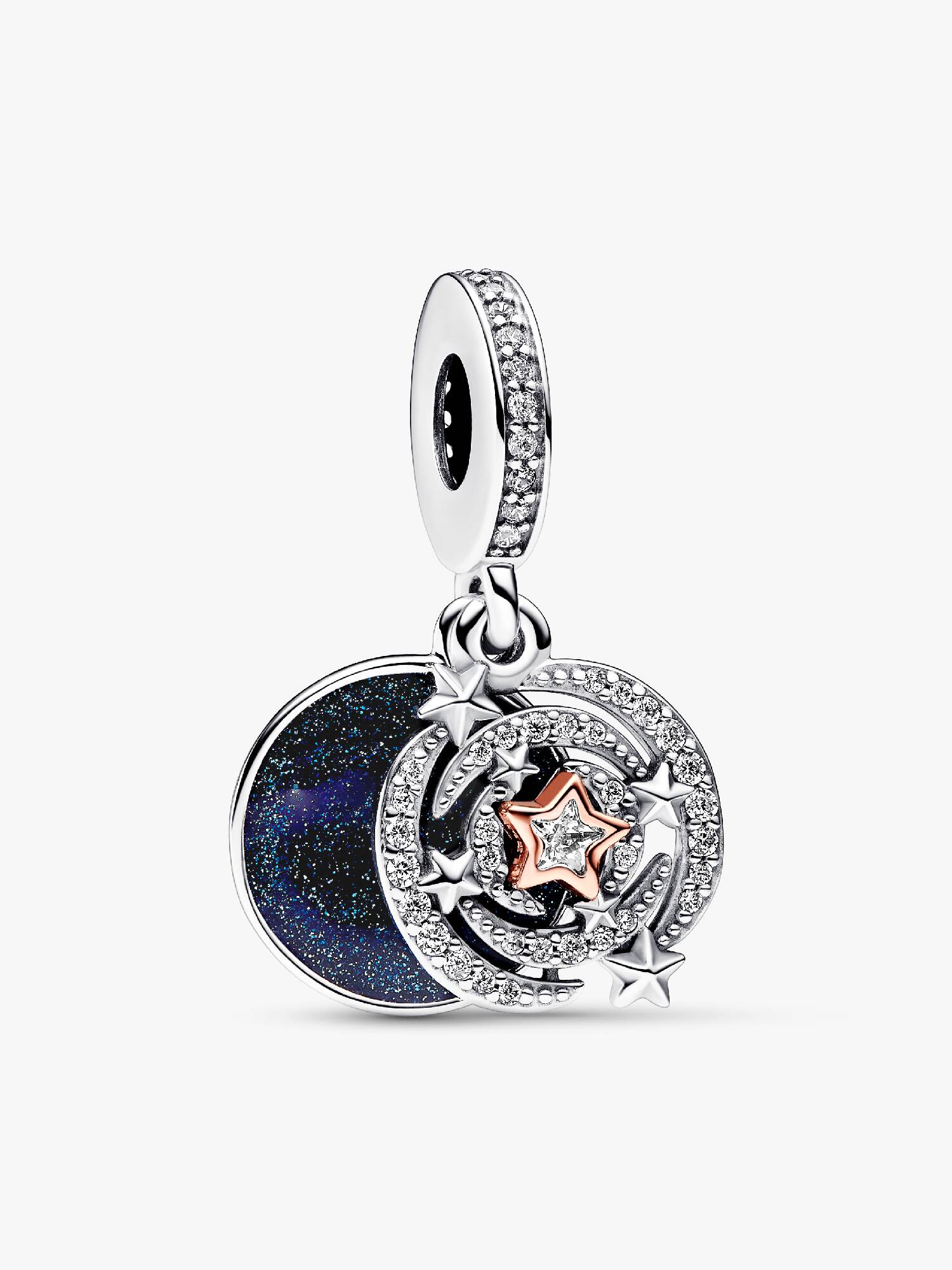VENTE FINALE - Charm-pendentif double deux-tons Étoile filante