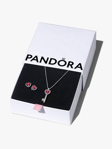Elevated Heart Key Necklace & Earrings Gift Set