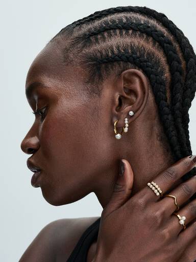 Treated Freshwater Cultured Pearl Hoop Earrings