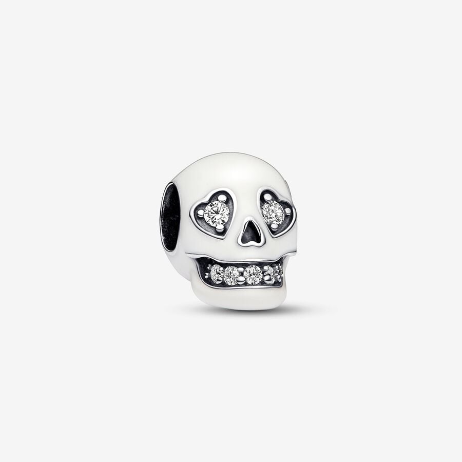Glow-in-the-dark Sparkling Skull Charm image number 0