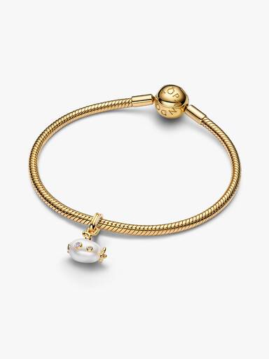 Charm-pendentif Sous-marin avec perle de culture d’eau douce baroque traitée