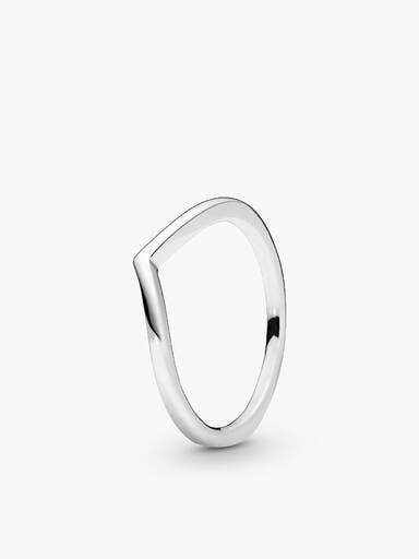 Sparkling Wishbone Heart Ring Set