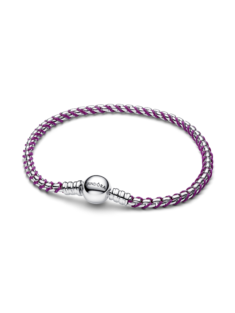 Purple Cord Box Chain Bracelet