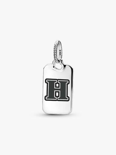 Letter H Rectangle Pendant