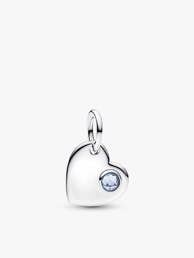 Collier à pendentif Cœur avec pierre de naissance de mars