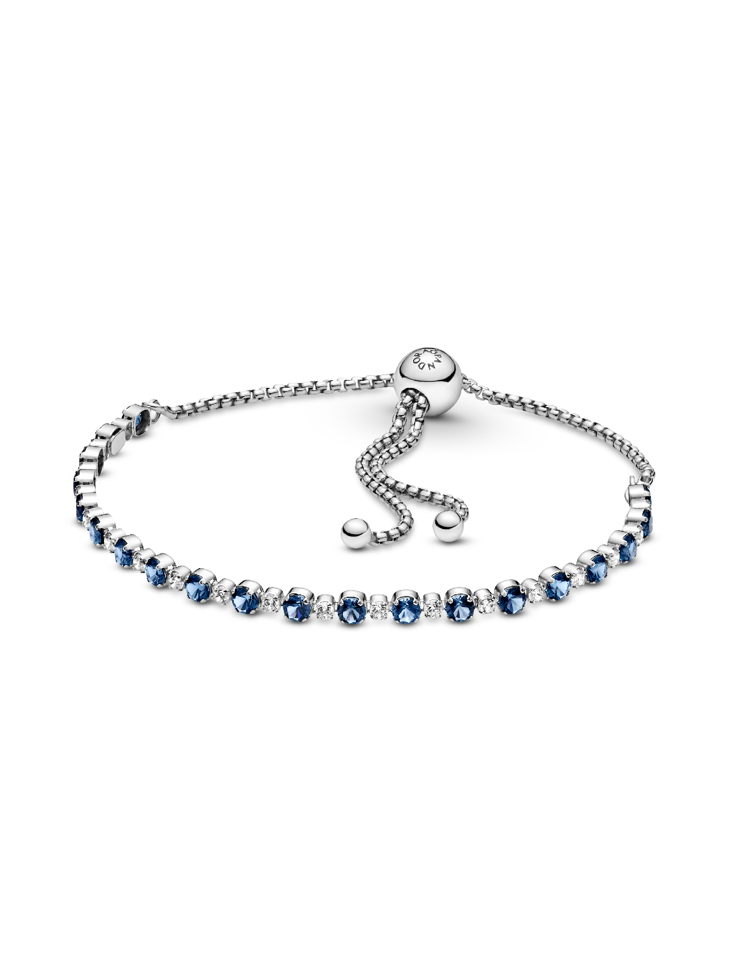 Blue and Clear Sparkle Slider Bracelet