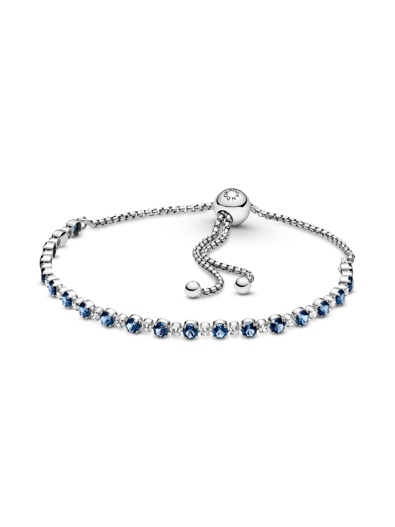 Blue and Clear Sparkle Slider Bracelet