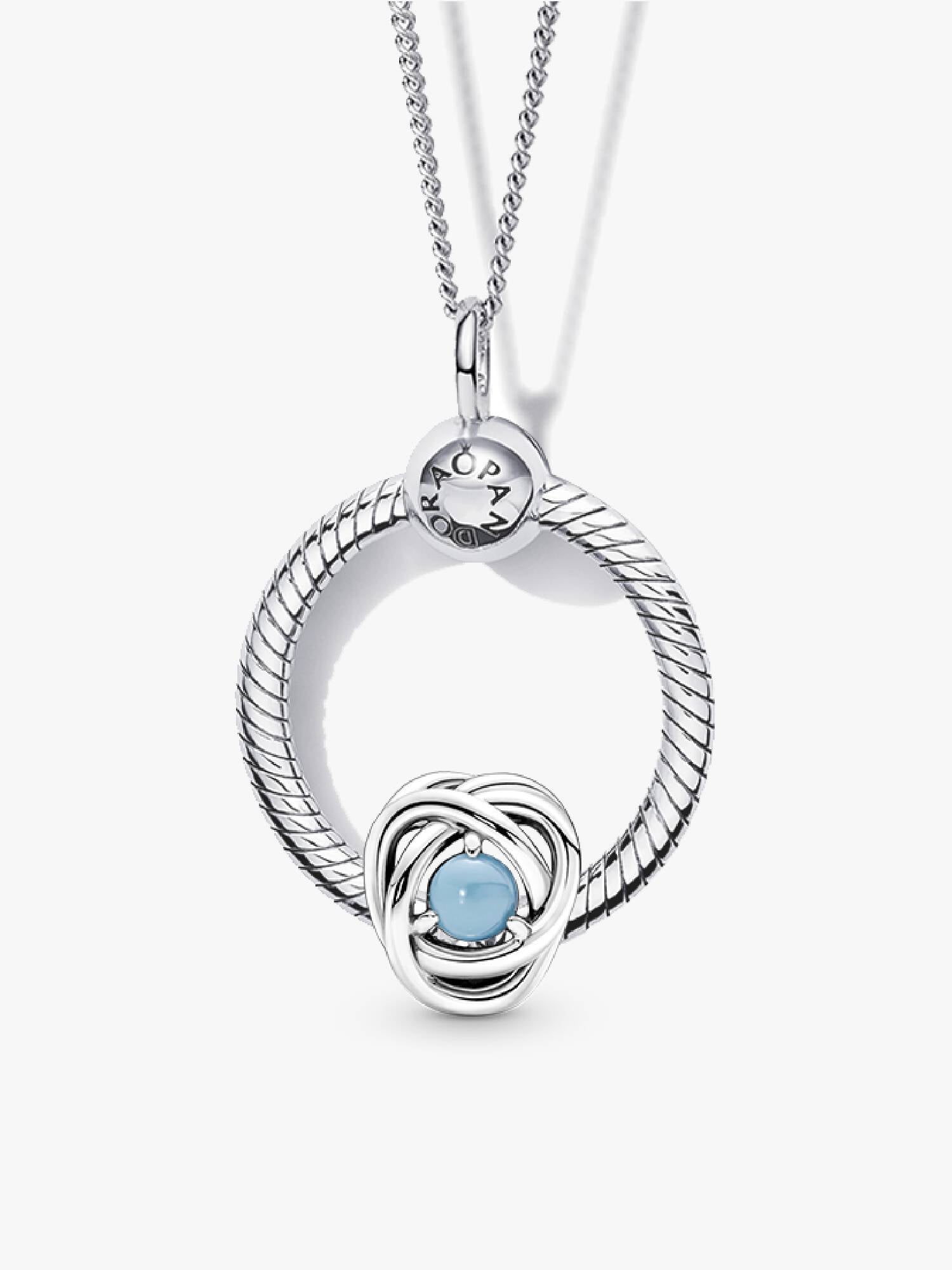 December Eternity Circle Pendant Necklace