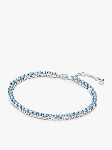 Ensemble de bracelet et boucles d'oreilles tennis bleus pâles scintillants