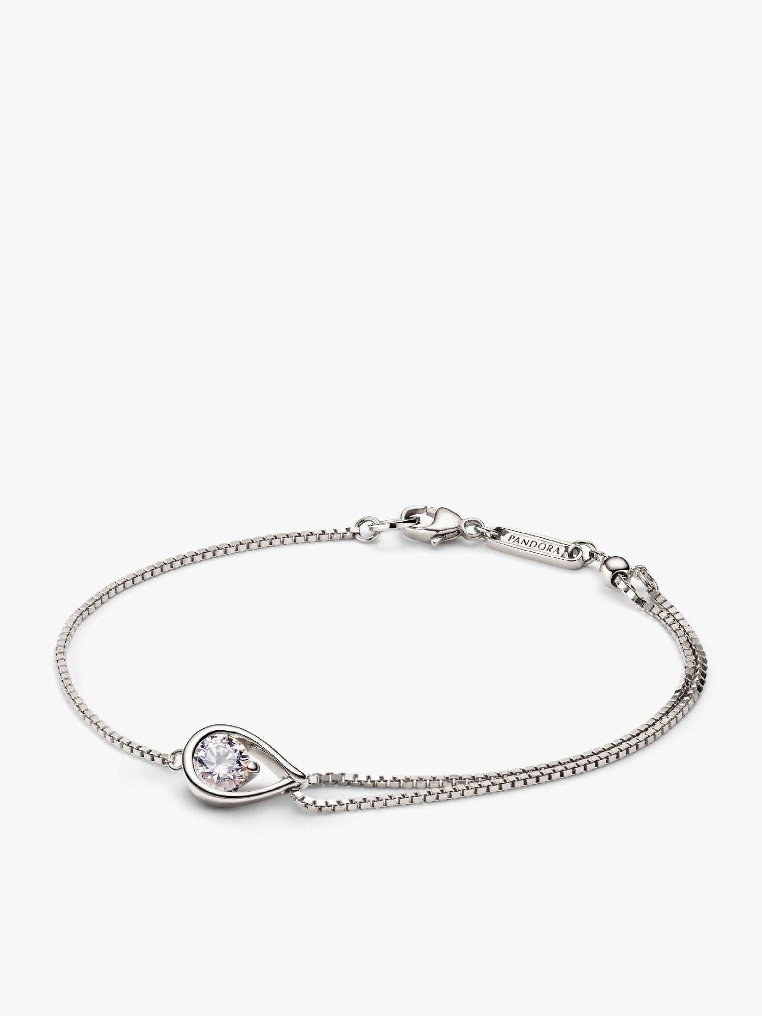 VENTE FINALE -  Bracelet à double chaîne avec diamant cultivé en laboratoire Pandora Infinite