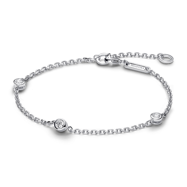 Pandora Era diamant cultivé en laboratoire au serti clos bracelet avec éléments espacés avec 0,30 carat tw en argent sterling