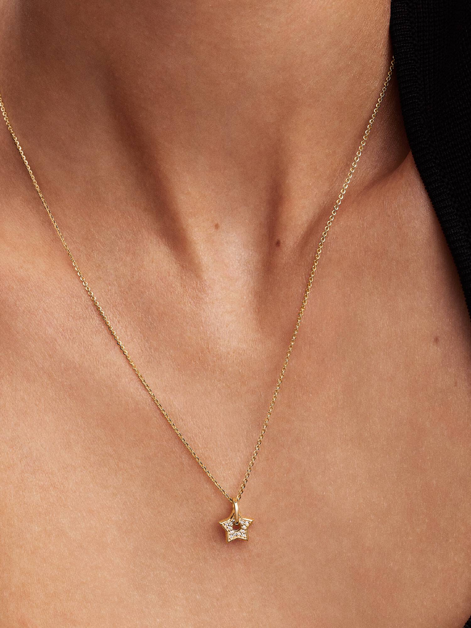 Pandora Talisman 14k Gold Lab-grown Diamond Pavé Star Pendant Necklace