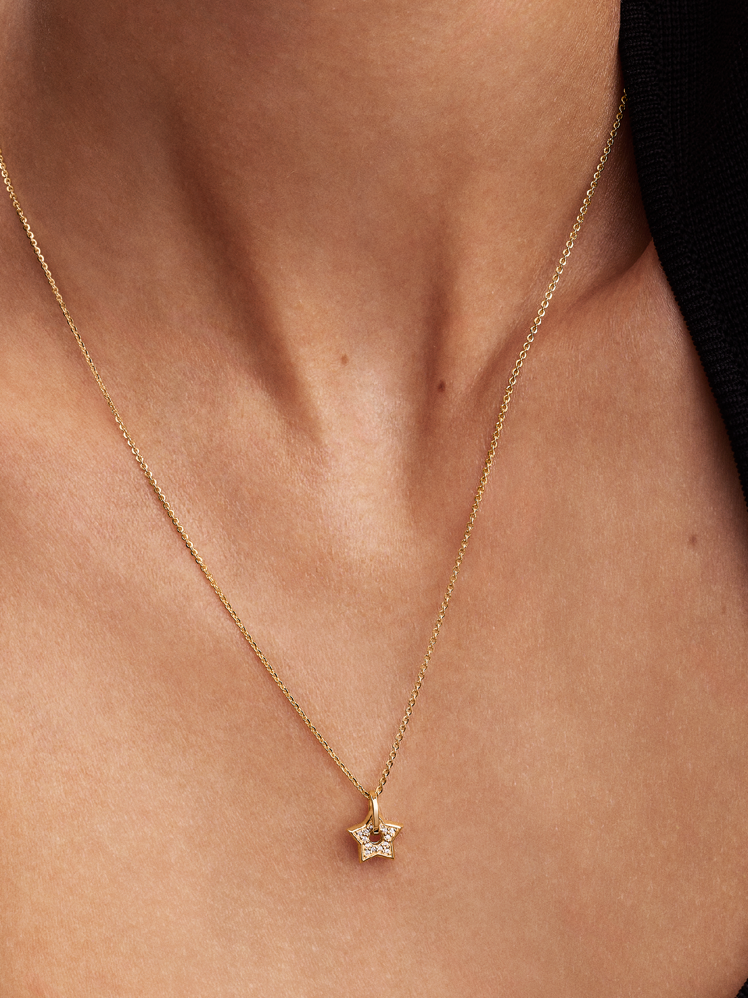 Pandora Talisman 14k Gold Lab-grown Diamond Pavé Star Pendant Necklace