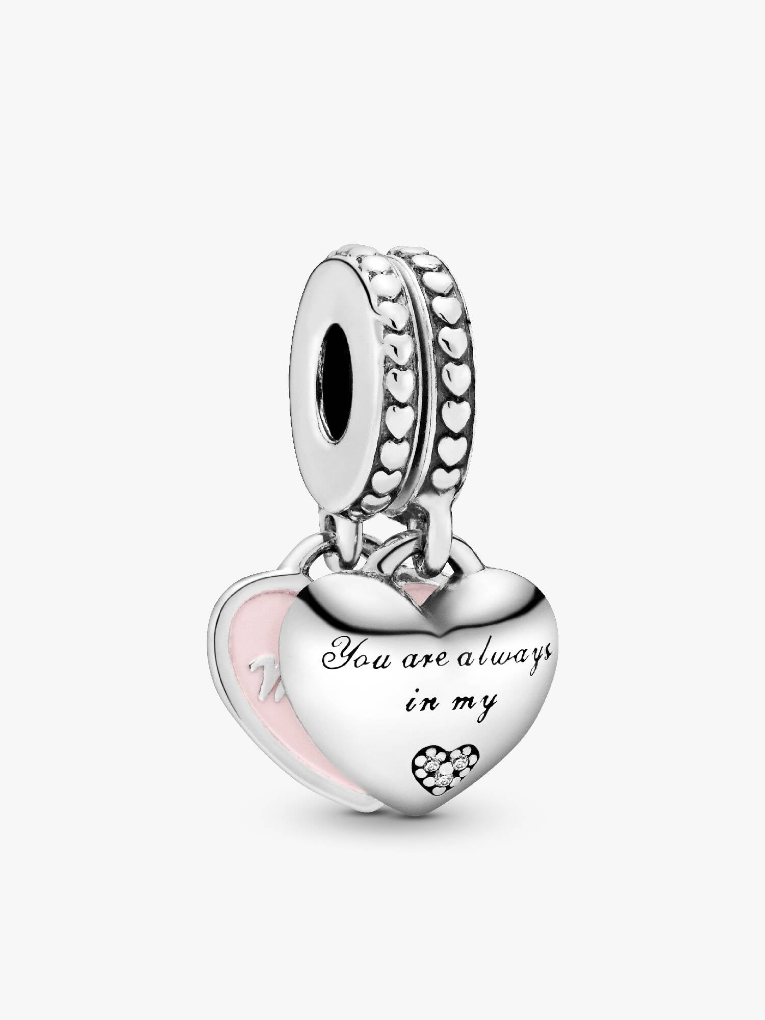 Breloque pendentif cœurs mère et fille