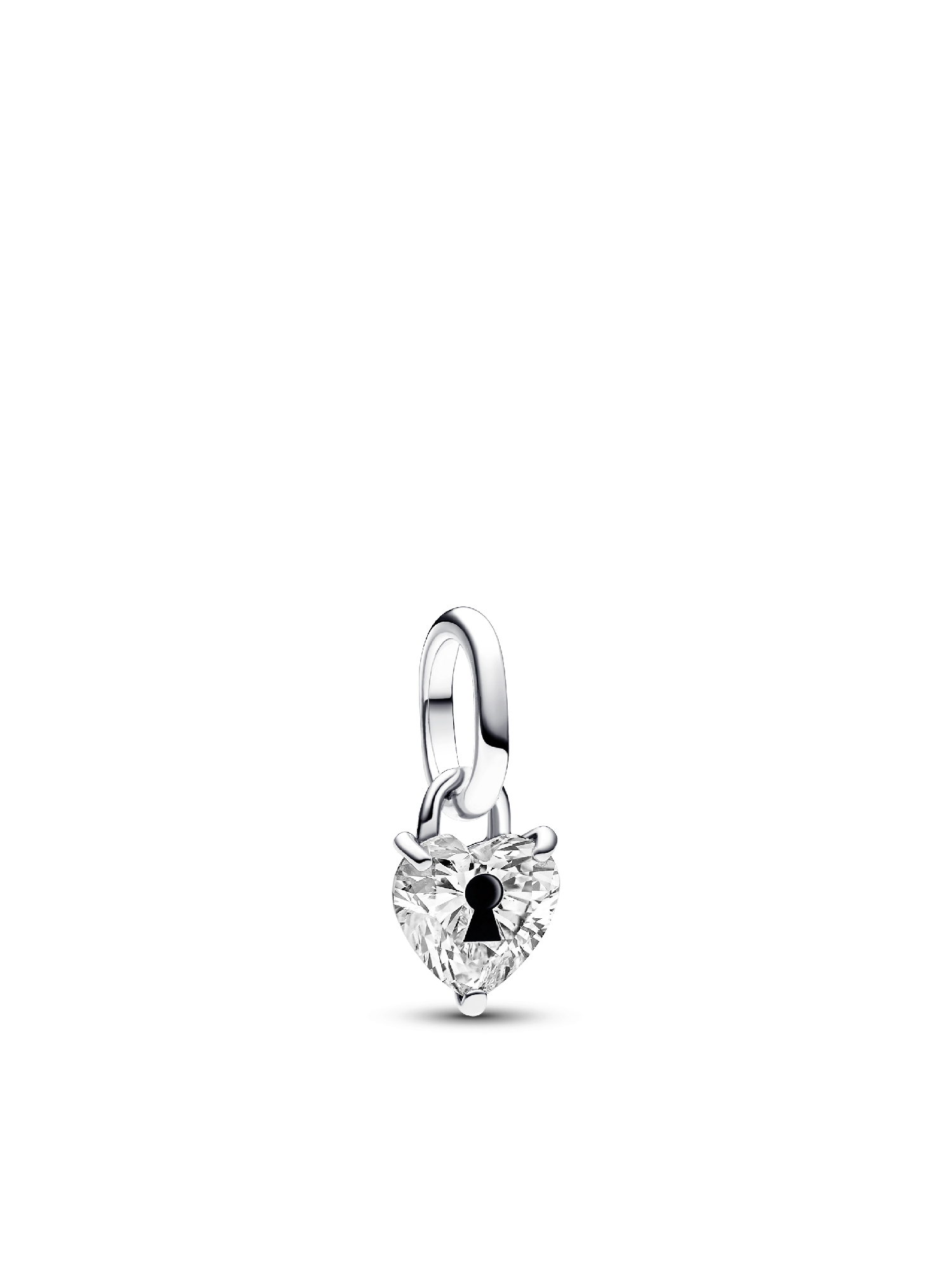 Mini Keyhole Heart Single Dangle Charm Earring