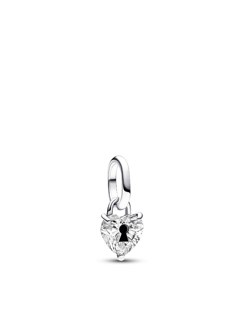 Mini Keyhole Heart Single Dangle Charm Earring