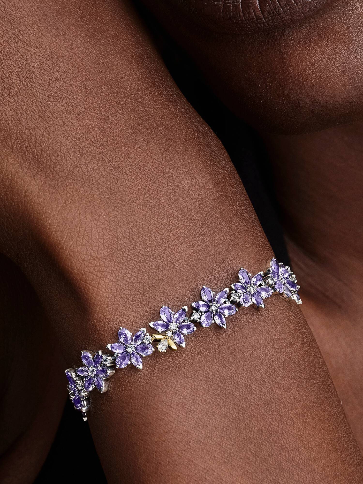 Bracelet tennis Herbier et abeille Bridgerton