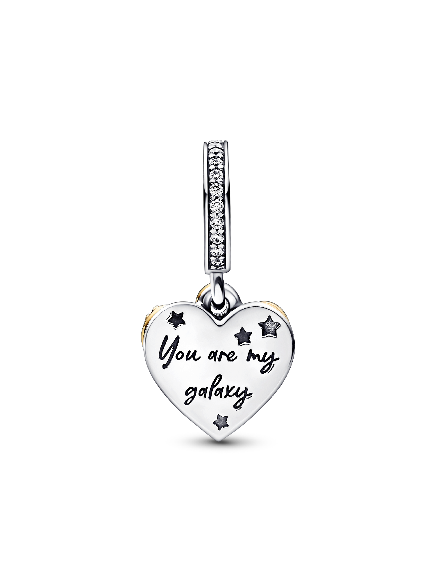 Shooting Star Hearts Double Dangle Charm