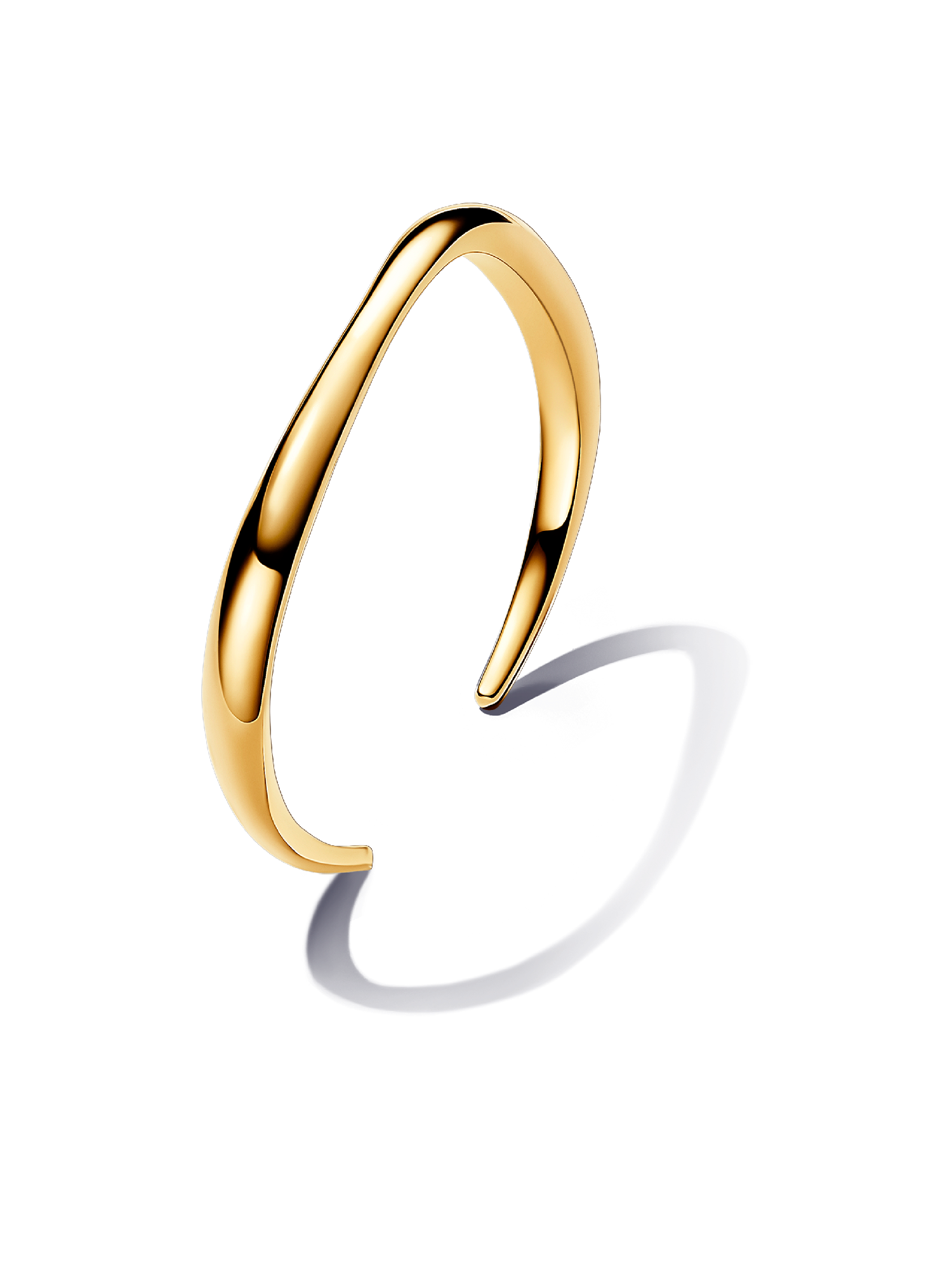 FINAL SALE - Organically Shaped Wired Open Bangle | Gold plated