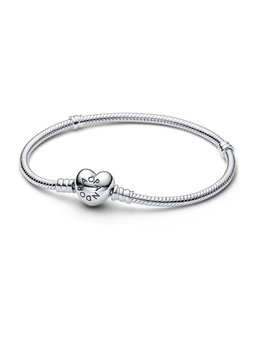 Pandora Moments Heart Clasp Snake Chain Bracelet