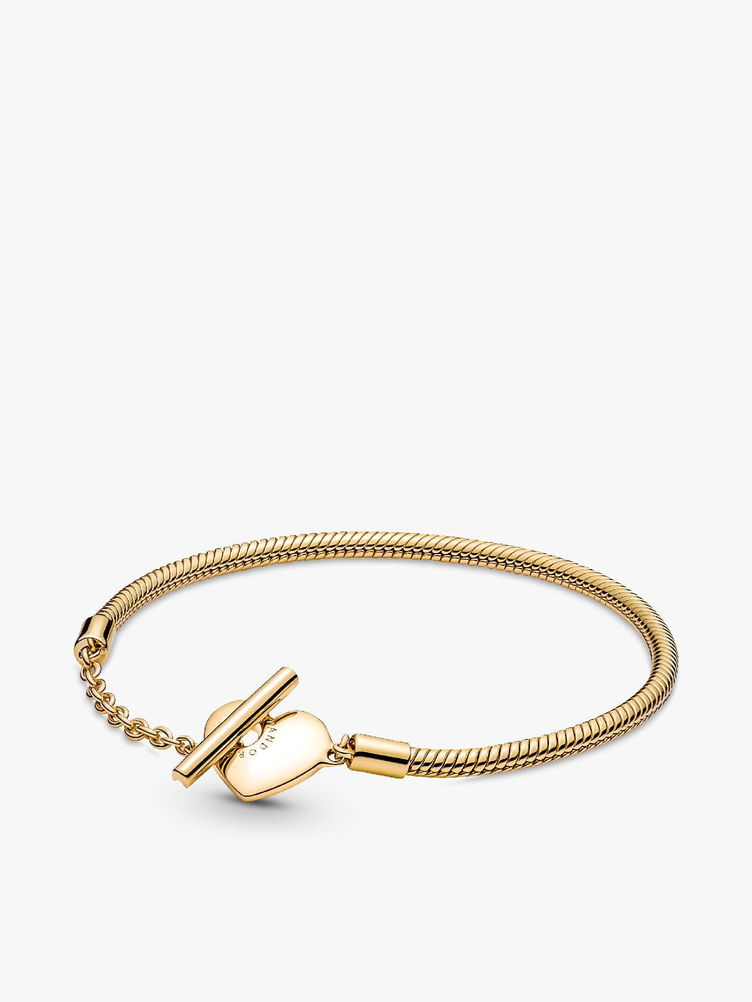 Heart T-Bar Snake Chain Bracelet
