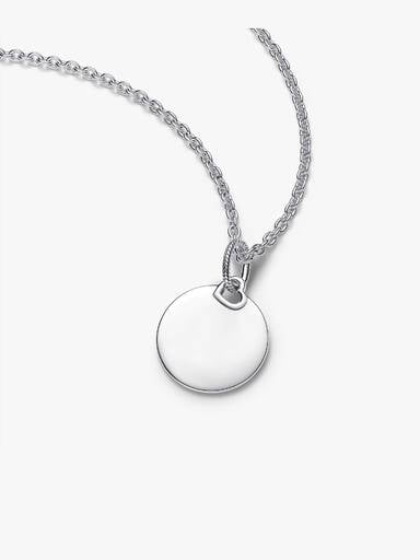 Engravable Round Tag Pendant Necklace Set