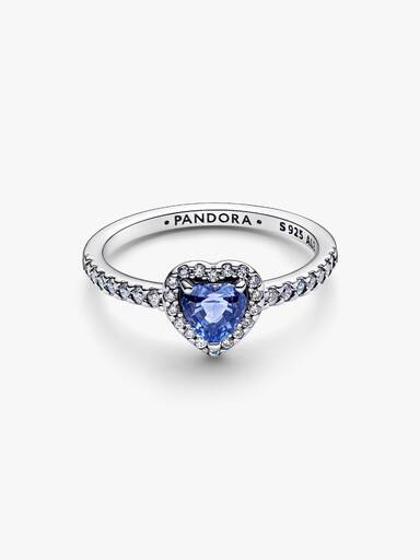 Bague scintillante Cœur surélevé