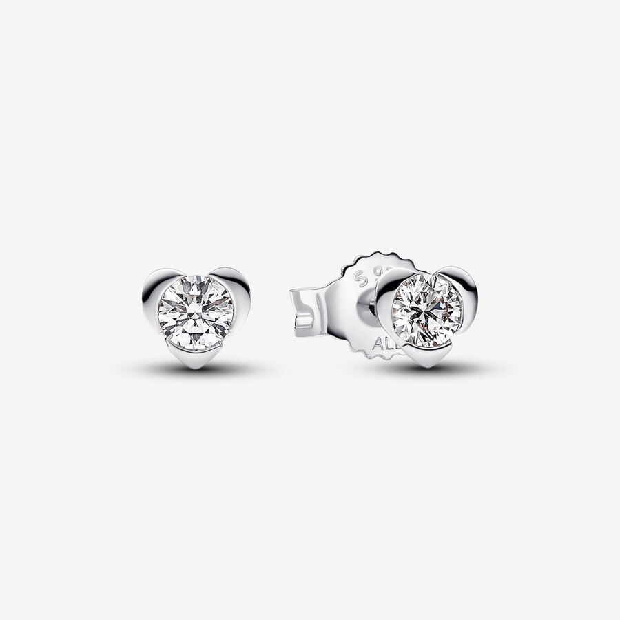 Pandora Talisman Lab-grown Diamond Heart Earrings 0.30 carat tw Sterling Silver image number 0