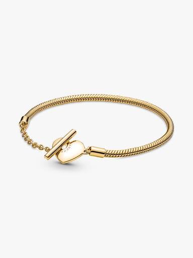 Heart T-Bar Snake Chain Bracelet