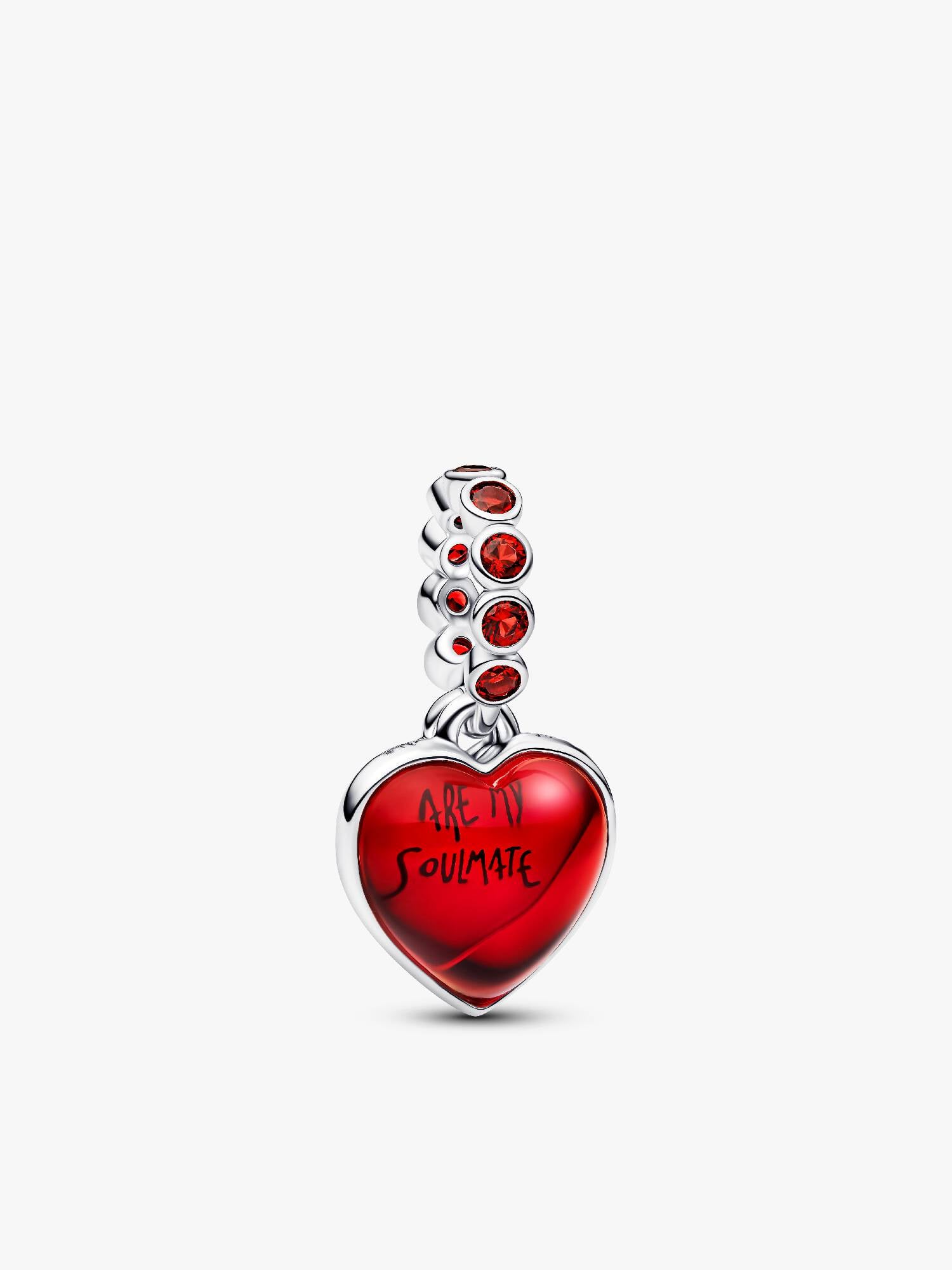 Charm-pendentif double Cœur en verre de Murano rouge