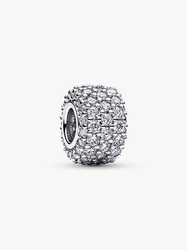 Charm Trois rangées en pavé scintillant